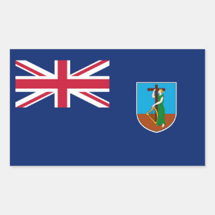 Adesivo Retangular Bandeira de Montserrat