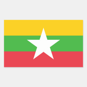 Adesivo Retangular Bandeira de Myanmar