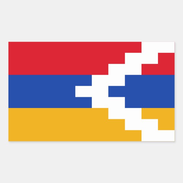 Adesivo Retangular Bandeira de Nagorno Karabakh (Frente)