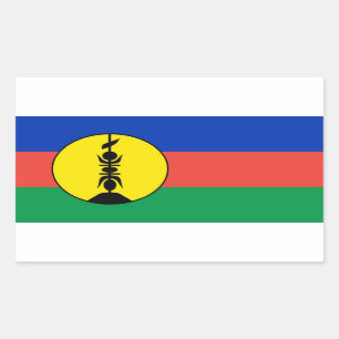 Adesivo Retangular bandeira de Nova Caledônia