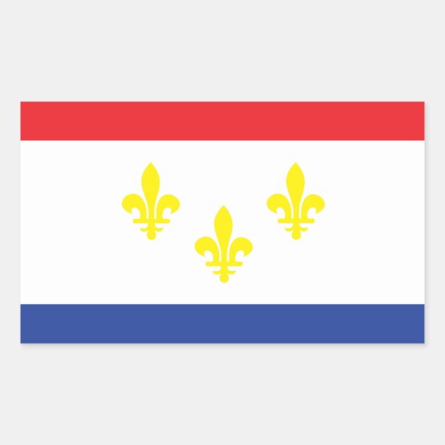 Adesivo Retangular Bandeira de Nova Orleans (Frente)