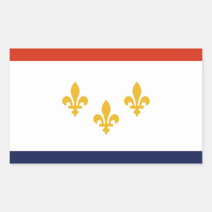 Adesivo Retangular Bandeira de Nova Orleans, Louisiana