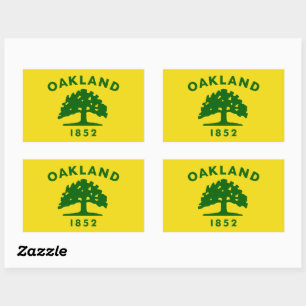 Adesivo Retangular Bandeira de Oakland, Califórnia