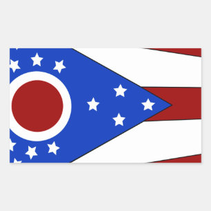 Adesivo Retangular Bandeira de Ohio