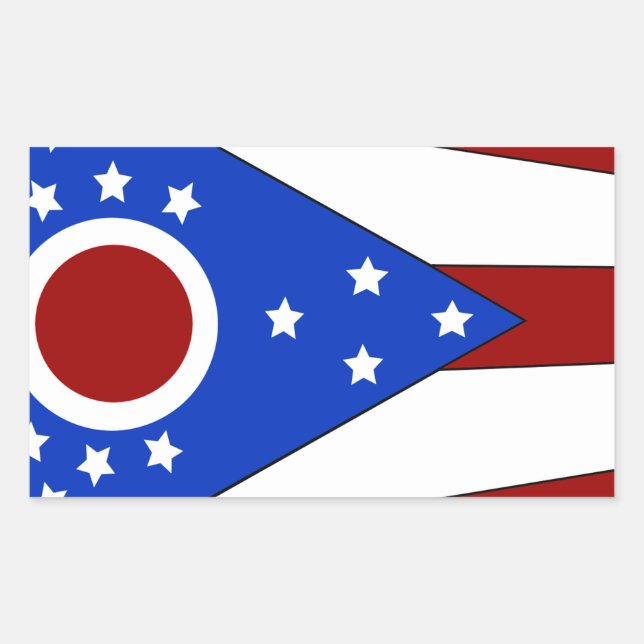 Adesivo Retangular bandeira de Ohio (Frente)