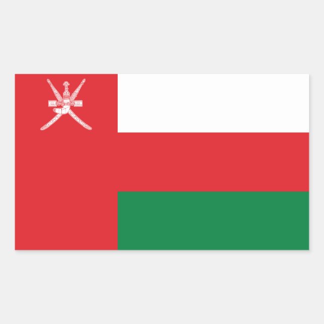 Adesivo Retangular Bandeira de Omã (Frente)