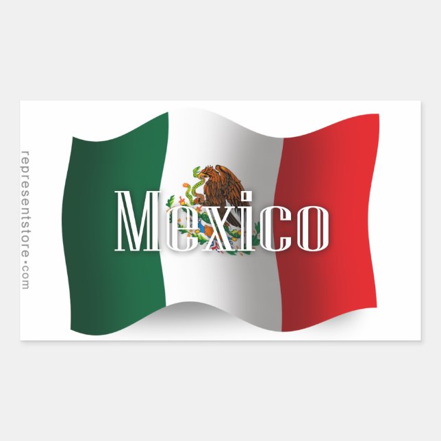 Adesivo Retangular Bandeira de Ondas do México (Frente)