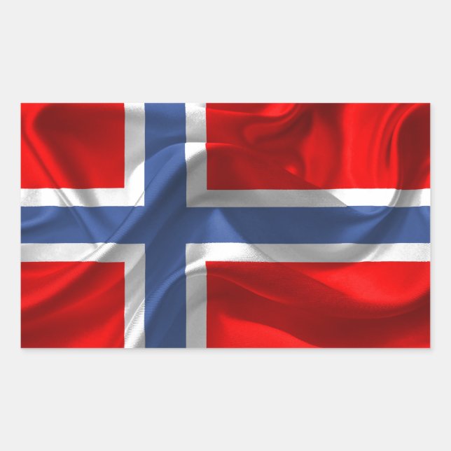 Adesivo Retangular Bandeira de ondas norueguesa (Frente)