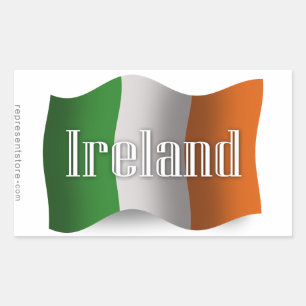 Adesivo Retangular Bandeira de ondulação de Ireland