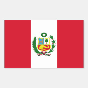 Adesivo Retangular Bandeira de Peru