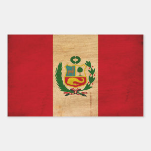 Adesivo Retangular Bandeira de Peru