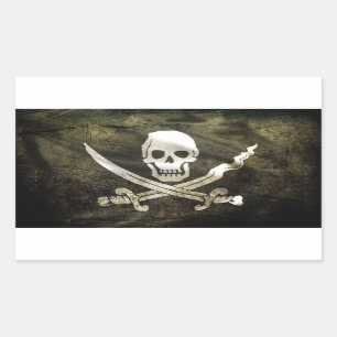 Adesivo Retangular Bandeira de pirata