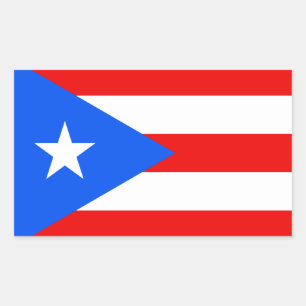 Adesivo Retangular Bandeira de Porto Rico