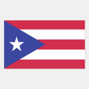 Adesivo Retangular Bandeira de Porto Rico