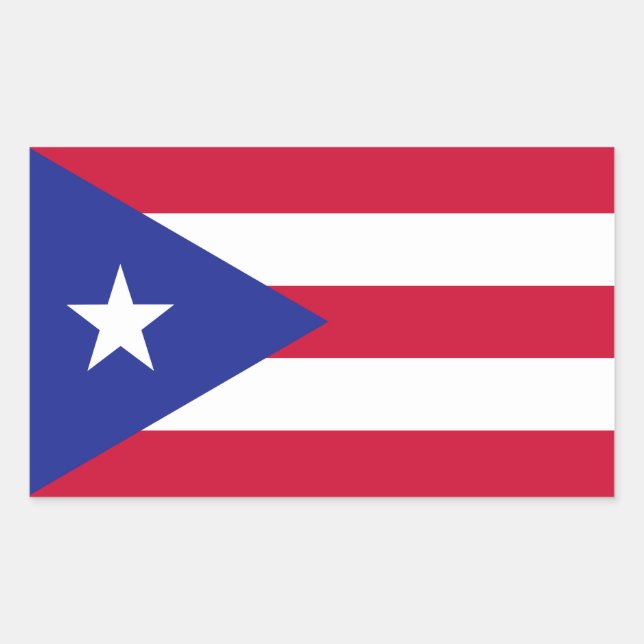Adesivo Retangular Bandeira de Porto Rico (Frente)