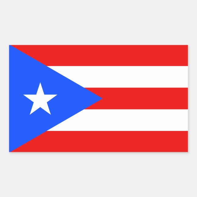 Adesivo Retangular Bandeira de Porto Rico (Frente)