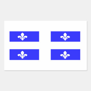 Adesivo Retangular Bandeira de Quebeque