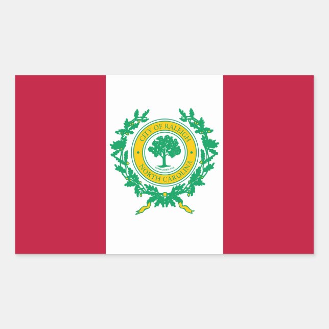 Adesivo Retangular Bandeira de Raleigh, Sticke Retangular da Carolina (Frente)