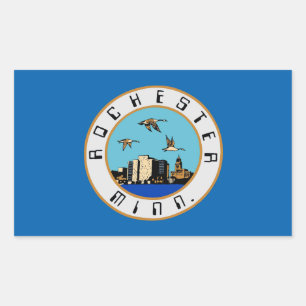 Adesivo Retangular Bandeira de Rochester, Minnesota