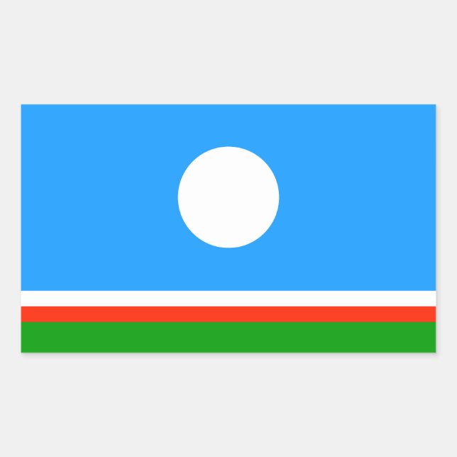 Adesivo Retangular Bandeira de Sakha (Frente)