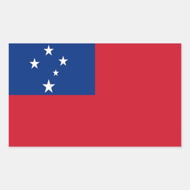 Adesivo Retangular Bandeira de Samoa (Frente)