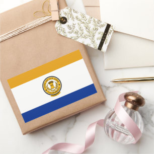 Adesivo Retangular Bandeira de San Jose (Califórnia)