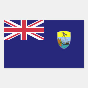 Adesivo Retangular Bandeira de Santa Helena. Grâ Bretanha,