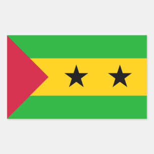 Adesivo Retangular Bandeira de São Tomé e Príncipe