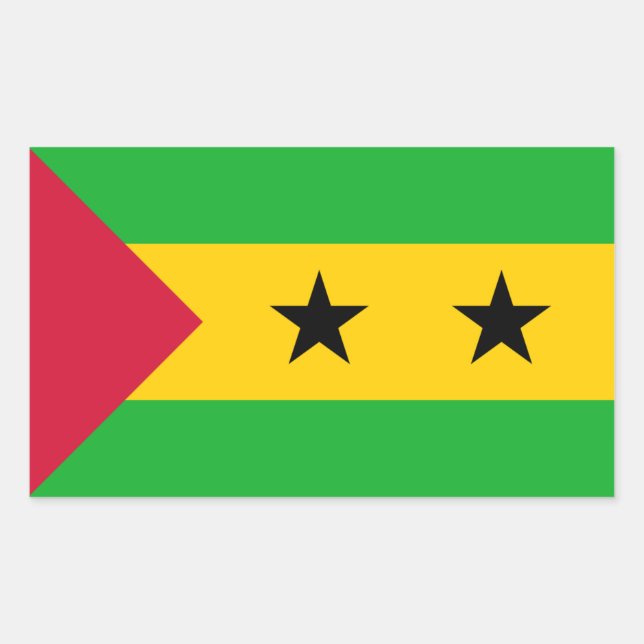 Adesivo Retangular Bandeira de São Tomé e Príncipe (Frente)