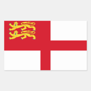 Adesivo Retangular Bandeira de Sark