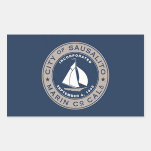 Adesivo Retangular Bandeira de Sausalito, Califórnia