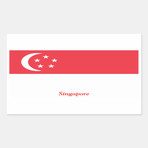 Adesivo Retangular Bandeira de Singapura