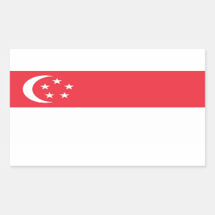 Adesivo Retangular Bandeira de Singapura