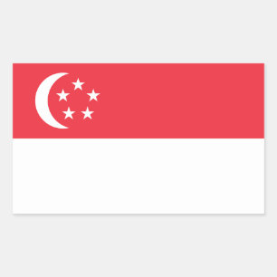 Adesivo Retangular Bandeira de Singapura