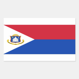 Adesivo Retangular Bandeira de Sint Maarten