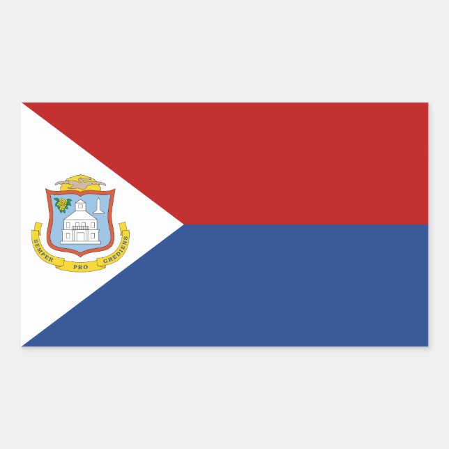 Adesivo Retangular Bandeira de Sint Maarten (Frente)