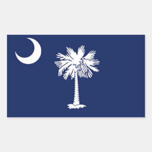 Adesivo Retangular Bandeira de South Carolina