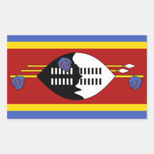 Adesivo Retangular Bandeira de Suazilândia