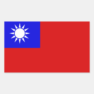 Adesivo Retangular Bandeira de Taiwan