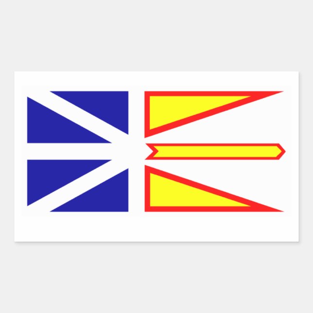Adesivo Retangular Bandeira de Terra Nova e Labrador, Canadá. (Frente)
