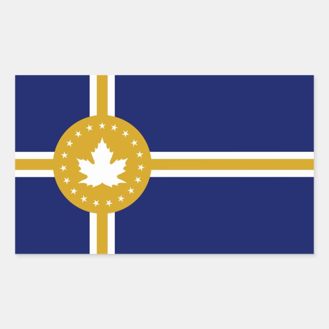 Adesivo Retangular Bandeira de Terre Haute, Indiana (Frente)