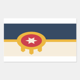 Adesivo Retangular Bandeira de Tulsa, Oklahoma