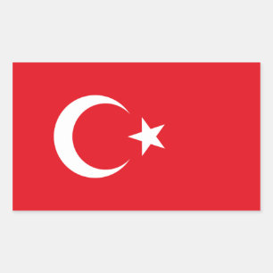 Adesivo Retangular Bandeira de Turquia