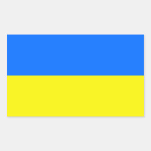 Adesivo Retangular Bandeira de Ucrânia
