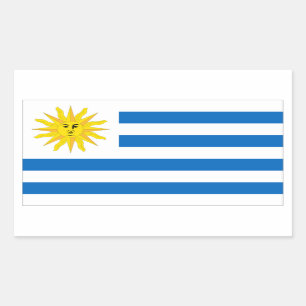 Adesivo Retangular Bandeira de Uruguai