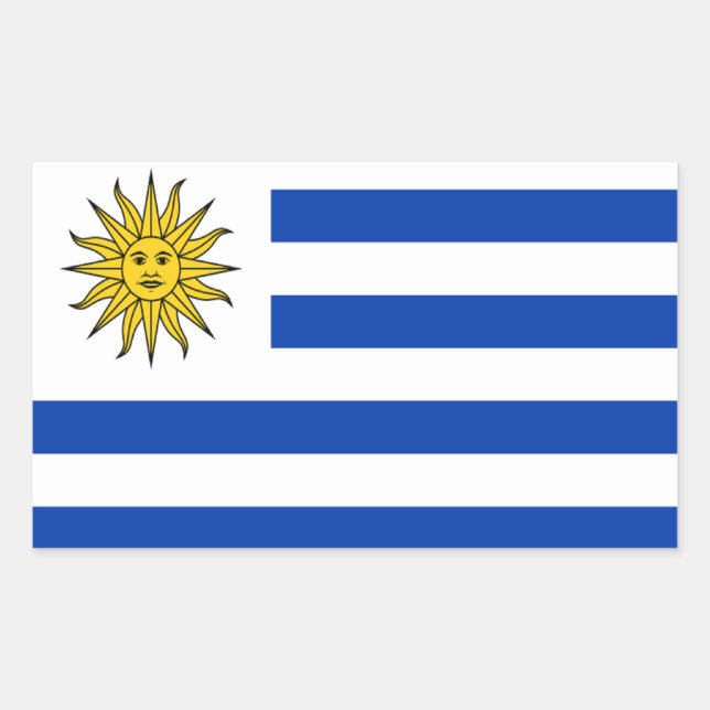 Adesivo Retangular Bandeira de Uruguai (Frente)
