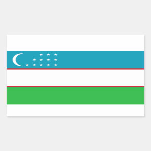 Adesivo Retangular Bandeira de Uzbekistan