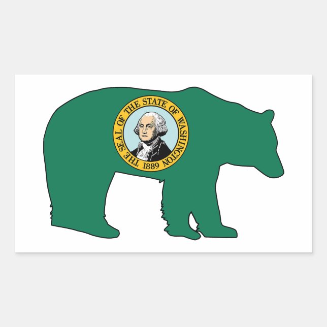 Adesivo Retangular Bandeira de Washington (Frente)