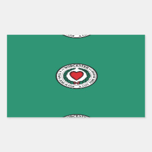 Adesivo Retangular Bandeira de Worcester, Massachusetts
