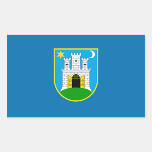 Adesivo Retangular Bandeira de Zagreb, Croácia